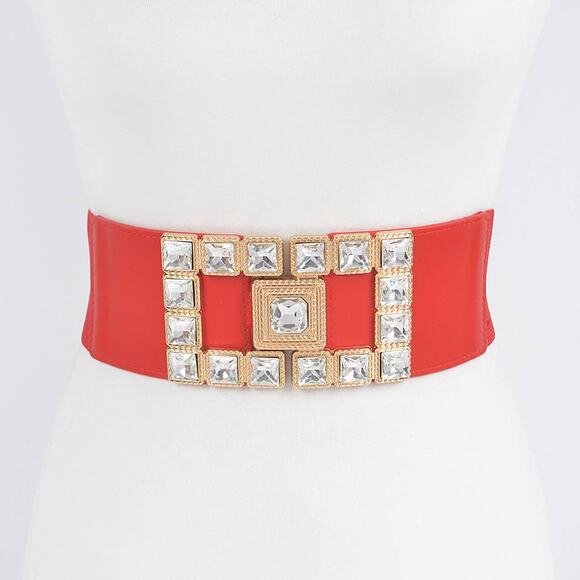 Rhinestone Buckles Plus Size Elastic Belt HB8647 main image 5